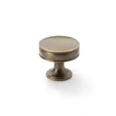 AW808-38-AB - Alexander & Wilks Lynd Cupboard Knob - Antique Brass - 38mm