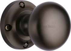 V980-MB Heritage Brass Mortice Knob on Rose Victoria Design Matt Bronze Finish