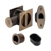SQ2801-50-AT Heritage Brass Tubular Hook Lock with Square Flush Privacy Turn & Release Antique Brass