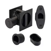 SQ2801-50-BLK Heritage Brass Tubular Hook Lock with Square Flush Privacy Turn & Release Matt Black