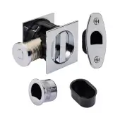SQ2801-50-PC Heritage Brass Tubular Hook Lock with Square Flush Privacy Turn & Release Polished Chrome