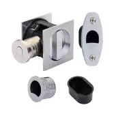 SQ2801-50-SC Heritage Brass Tubular Hook Lock with Square Flush Privacy Turn & Release Satin Chrome