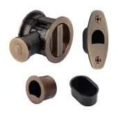 RD2801-50-AT Heritage Brass Tubular Hook Lock with Round Flush Privacy Turn & Release Antique Brass