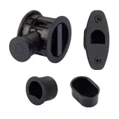 RD2801-50-BLK Heritage Brass Tubular Hook Lock with Round Flush Privacy Turn & Release Matt Black