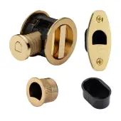 RD2801-50-PB Heritage Brass Tubular Hook Lock with Round Flush Privacy Turn & Release Polished Brass