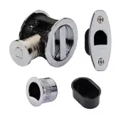 RD2801-50-PC Heritage Brass Tubular Hook Lock with Round Flush Privacy Turn & Release Polished Chrome