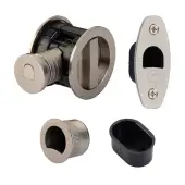 RD2801-50-SN Heritage Brass Tubular Hook Lock with Round Flush Privacy Turn & Release Satin Nickel