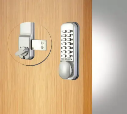 Click Here To Enlarge This Photo Of Codelocks CL100 SG Light Duty Mechanical Surface Deadbolt Digital Lock - Silver