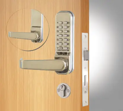 Click Here To Enlarge This Photo Of Codelocks CL425 SS Medium Duty Mechanical Digital Lock with Anti-Panic Mortice Lock & Code Free Option - Stainless Steel