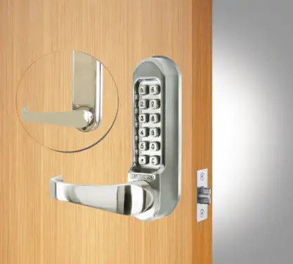Click Here To Enlarge This Photo Of Codelocks CL515 SS Heavy Duty Mechanical Digital Lock with 60mm Tubular Latch & Code Free Option - Stainless Steel