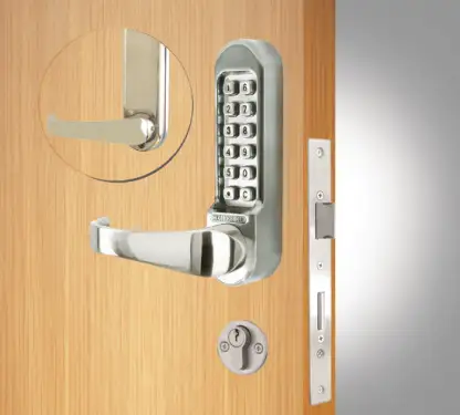 Click Here To Enlarge This Photo Of Codelocks CL525 SS Heavy Duty Mechanical Digital Lock with Anti-Panic Mortice Lock & Code Free Option - Stainless Steel