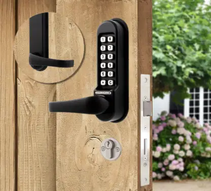 Click Here To Enlarge This Photo Of Codelocks CL525 BK MG Heavy Duty Mechanical Digital Lock with Anti-Panic Mortice Lock & Code Free Option - Black Marine Grade