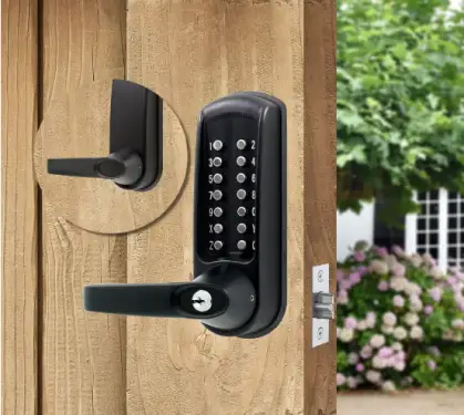 Click Here To Enlarge This Photo Of Codelocks CL610 BK MG Heavy Duty Mechanical Digital Lock with 60mm Tubular Latch & Key Override - Black Marine Grade