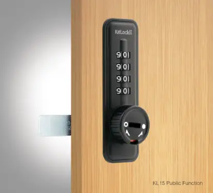 Click Here To Enlarge This Photo Of Codelocks KL15 BK PU KitLock Mechanical Digit Combination Lock (Vertical - Public) - Black