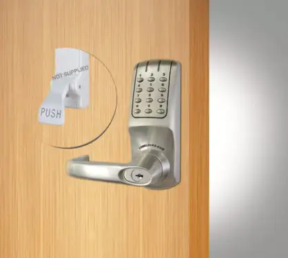 Click Here To Enlarge This Photo Of Codelocks CL5000 BS PK Heavy Duty Electronic Digital Lock with Key Override (Front Plate Only for use with Panic Hardware) - Brushed Steel