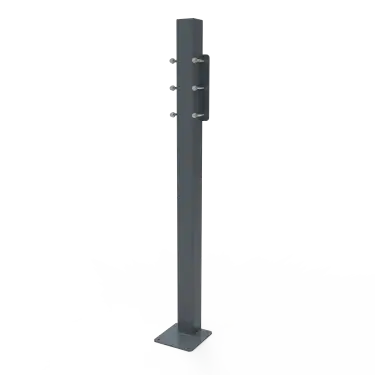 Click Here To Enlarge This Photo Of 112501/DG Fitzroy of London Floor Mounting Post and Adaption Kit for DDGR-B and DDGR-BP (Mild Steel) 1000mm - Dark Grey (RAL 7016)