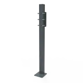 112501/DG Fitzroy of London Floor Mounting Post and Adaption Kit for DDGR-B and DDGR-BP (Mild Steel) 1000mm - Dark Grey (RAL 7016)