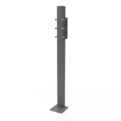 112501/GY Fitzroy of London Floor Mounting Post and Adaption Kit for DDGR-B and DDGR-BP (Mild Steel) 1000mm - Grey (RAL 7005)