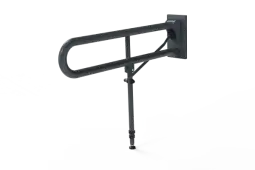 115SC/DG Fitzroy of London 800mm Friction Hinged Support Rail (Stainless Steel) with Concealed Fixings & Support Leg - Dark Grey (RAL 7016)