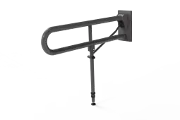 115SC/GY Fitzroy of London 800mm Friction Hinged Support Rail (Stainless Steel) with Concealed Fixings & Support Leg - Grey (RAL 7005)