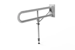 115SC/WH Fitzroy of London 800mm Friction Hinged Support Rail (Stainless Steel) with Concealed Fixings & Support Leg - White (RAL 9016)