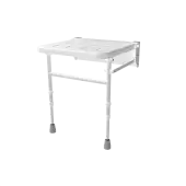 130202/WH Fitzroy of London Wall Mounted Shower Seat with Support Legs - White
