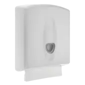 141001/WH Fitzroy of London Plastic Paper Towel Dispenser with Clear Level Indicator - White