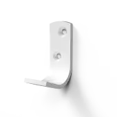 141701/WH Fitzroy of London Single Robe Hook (Aluminium) White (RAL 9016)
