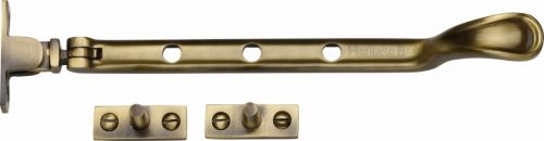 Click Here To Enlarge This Photo Of V990 8-AT Heritage Brass Casement Window Stay Spoon Pattern 8" Antique Brass Finish