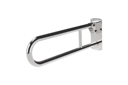 Click Here To Enlarge This Photo Of 211865/SP Fitzroy of London 650mm Lift and Lock Hinged Support Rail (Stainless Steel) with Exposed Fixings - Polished