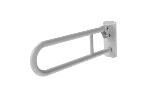 Click Here To Enlarge This Photo Of 211865/WH Fitzroy of London 650mm Lift and Lock Hinged Support Rail (Stainless Steel) with Exposed Fixings - White (RAL 9016)