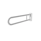 211880/WH Fitzroy of London 800mm Lift and Lock Hinged Support Rail (Stainless Steel) with Exposed Fixings - White (RAL 9016)