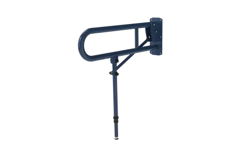 Click Here To Enlarge This Photo Of 211965/DB Fitzroy of London 650mm Lift and Lock Hinged Support Rail (Stainless Steel) with Exposed Fixings & Support Legs - Dark Blue (RAL 5011)