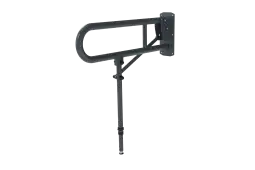 211965/DG Fitzroy of London 650mm Lift and Lock Hinged Support Rail (Stainless Steel) with Exposed Fixings & Support Legs - Dark Grey (RAL 7016)