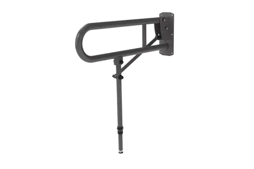Click Here To Enlarge This Photo Of 211965/GY Fitzroy of London 650mm Lift and Lock Hinged Support Rail (Stainless Steel) with Exposed Fixings & Support Legs - Grey (RAL 7005)