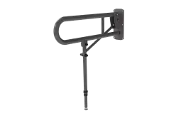 211965/GY Fitzroy of London 650mm Lift and Lock Hinged Support Rail (Stainless Steel) with Exposed Fixings & Support Legs - Grey (RAL 7005)