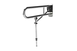 211965/SP Fitzroy of London 650mm Lift and Lock Hinged Support Rail (Stainless Steel) with Exposed Fixings & Support Legs - Polished