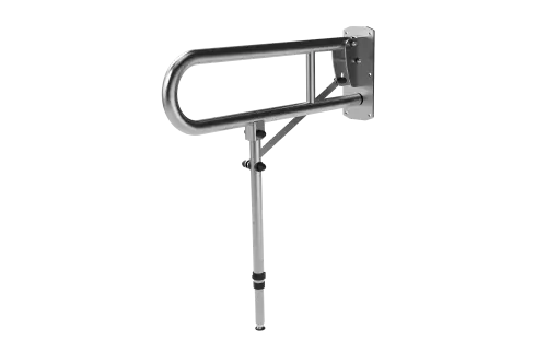 Click Here To Enlarge This Photo Of 211965/SS Fitzroy of London 650mm Lift and Lock Hinged Support Rail (Stainless Steel) with Exposed Fixings & Support Legs - Satin