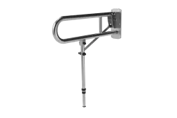 211965/SS Fitzroy of London 650mm Lift and Lock Hinged Support Rail (Stainless Steel) with Exposed Fixings & Support Legs - Satin