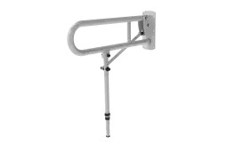 211965/WH Fitzroy of London 650mm Lift and Lock Hinged Support Rail (Stainless Steel) with Exposed Fixings & Support Legs - White (RAL 9016)