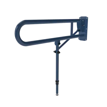 Click Here To Enlarge This Photo Of 211980/DB Fitzroy of London 800mm Lift and Lock Hinged Support Rail (Stainless Steel) with Exposed Fixings & Support Legs - Dark Blue (RAL 5011)
