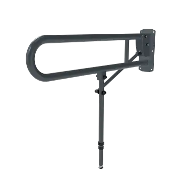 Click Here To Enlarge This Photo Of 211980/DG Fitzroy of London 800mm Lift and Lock Hinged Support Rail (Stainless Steel) with Exposed Fixings & Support Legs - Dark Grey (RAL 7016)