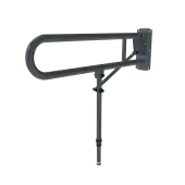 211980/DG Fitzroy of London 800mm Lift and Lock Hinged Support Rail (Stainless Steel) with Exposed Fixings & Support Legs - Dark Grey (RAL 7016)
