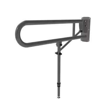 Click Here To Enlarge This Photo Of 211980/GY Fitzroy of London 800mm Lift and Lock Hinged Support Rail (Stainless Steel) with Exposed Fixings & Support Legs - Grey (RAL 7005)