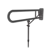 211980/GY Fitzroy of London 800mm Lift and Lock Hinged Support Rail (Stainless Steel) with Exposed Fixings & Support Legs - Grey (RAL 7005)