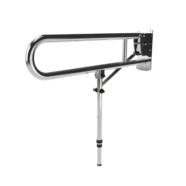 Click Here To Enlarge This Photo Of 211980/SP Fitzroy of London 800mm Lift and Lock Hinged Support Rail (Stainless Steel) with Exposed Fixings & Support Legs - Polished