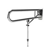 211980/SP Fitzroy of London 800mm Lift and Lock Hinged Support Rail (Stainless Steel) with Exposed Fixings & Support Legs - Polished