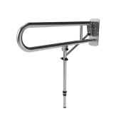 211980/SS Fitzroy of London 800mm Lift and Lock Hinged Support Rail (Stainless Steel) with Exposed Fixings & Support Legs - Satin