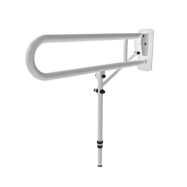 Click Here To Enlarge This Photo Of 211980/WH Fitzroy of London 800mm Lift and Lock Hinged Support Rail (Stainless Steel) with Exposed Fixings & Support Legs - White (RAL 9016)