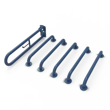 Click Here To Enlarge This Photo Of 230003/DB Fitzroy of London (Rail Only) Doc M Toilet Pack (Mild Steel) with Concealed Fixings - Dark Blue (RAL 5011)